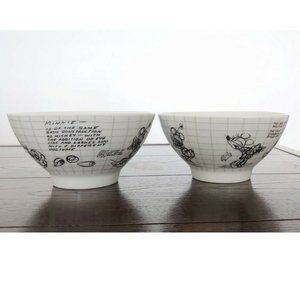 Disney MINNIE Mouse 2 White Sketch Book Bowl 5.5"